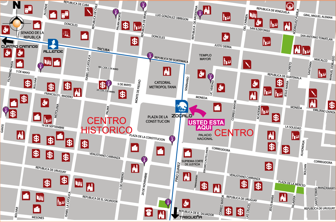 mapa de barrio zocalo