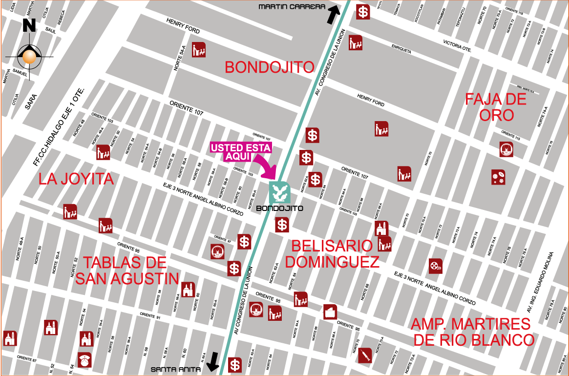 mapa de barrio bondojito