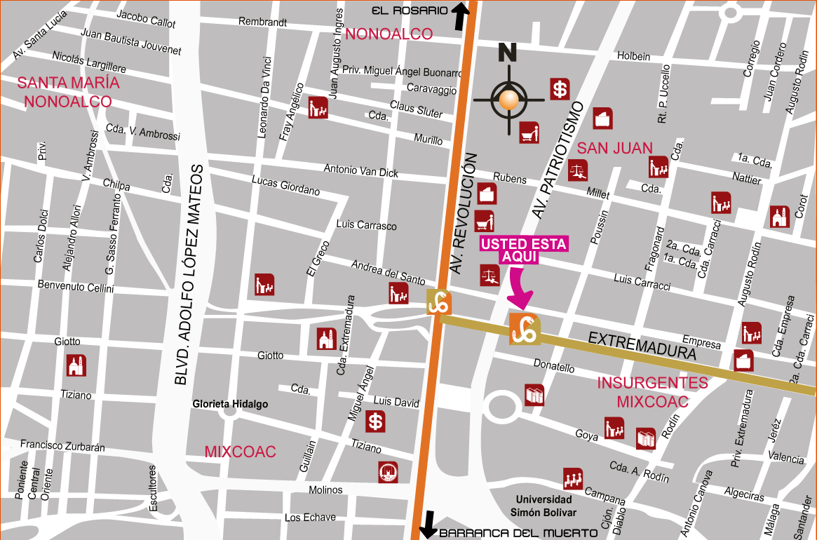 mapa de barrio mixcoac