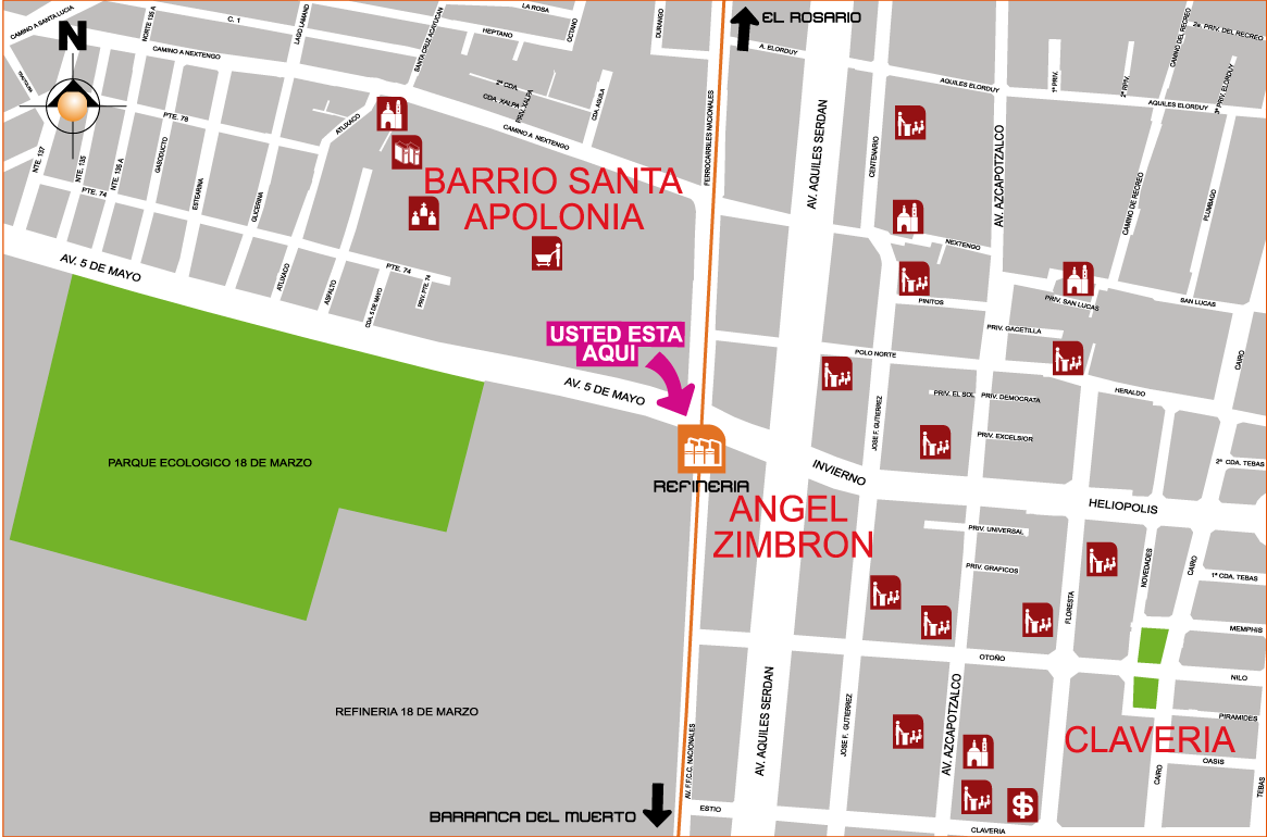 mapa de barrio refineria