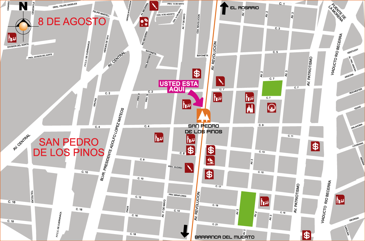 mapa de barrio sanpedrodelospinos