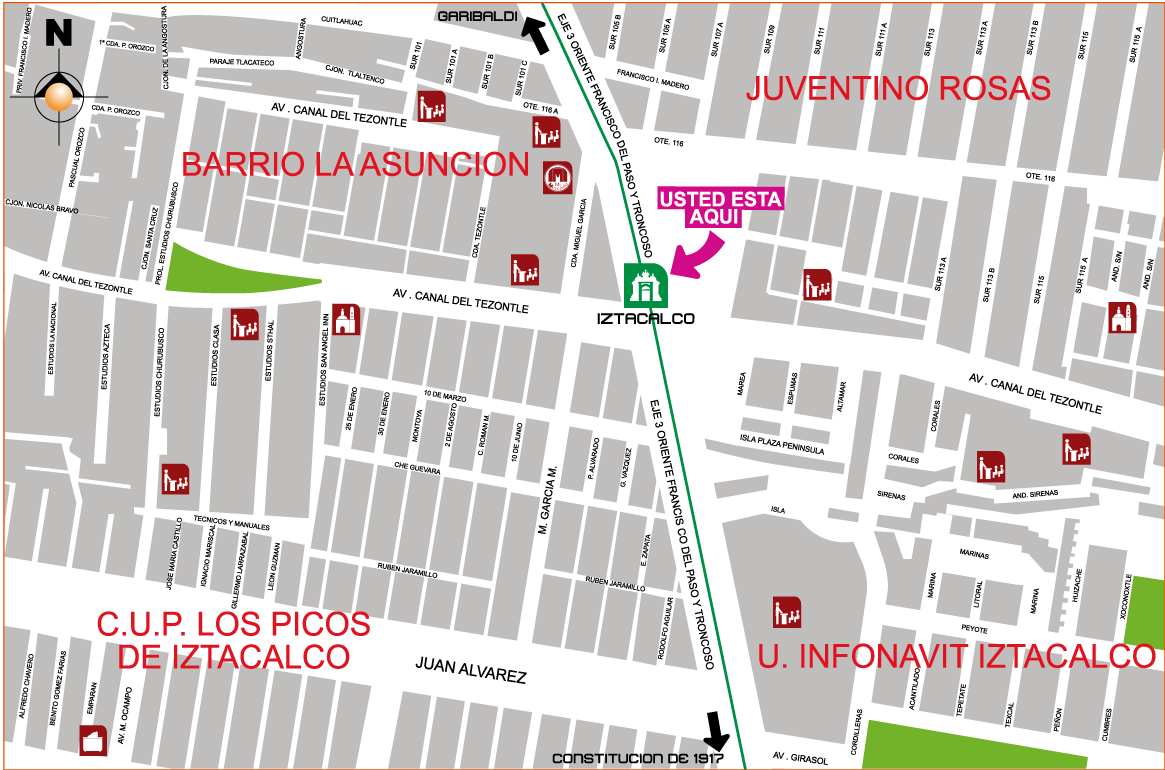 mapa de barrio iztacalco