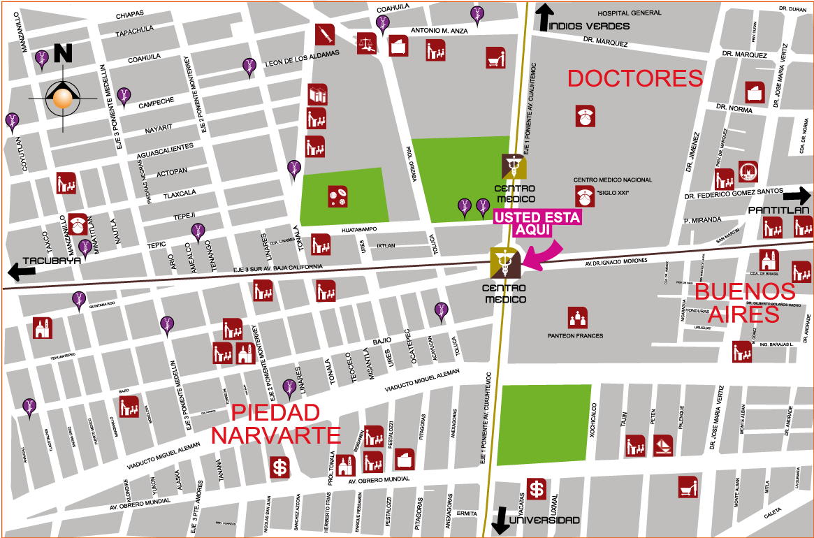 mapa de barrio centromedico
