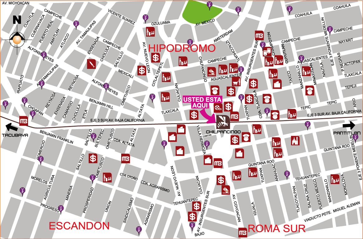 mapa de barrio chilpancingo