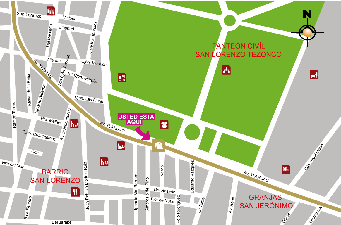 mapa de barrio tezonco