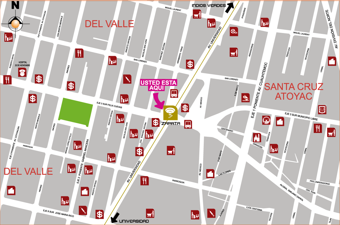 mapa de barrio zapata