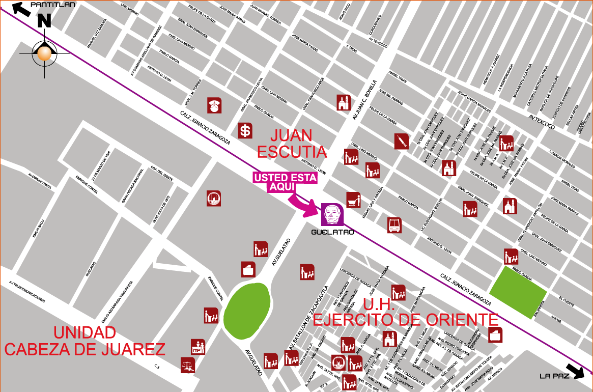 mapa de barrio guelatao