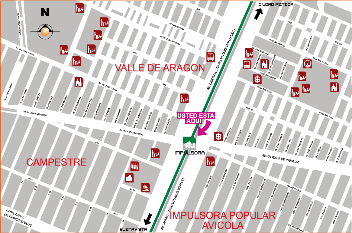 mapa de barrio impulsora