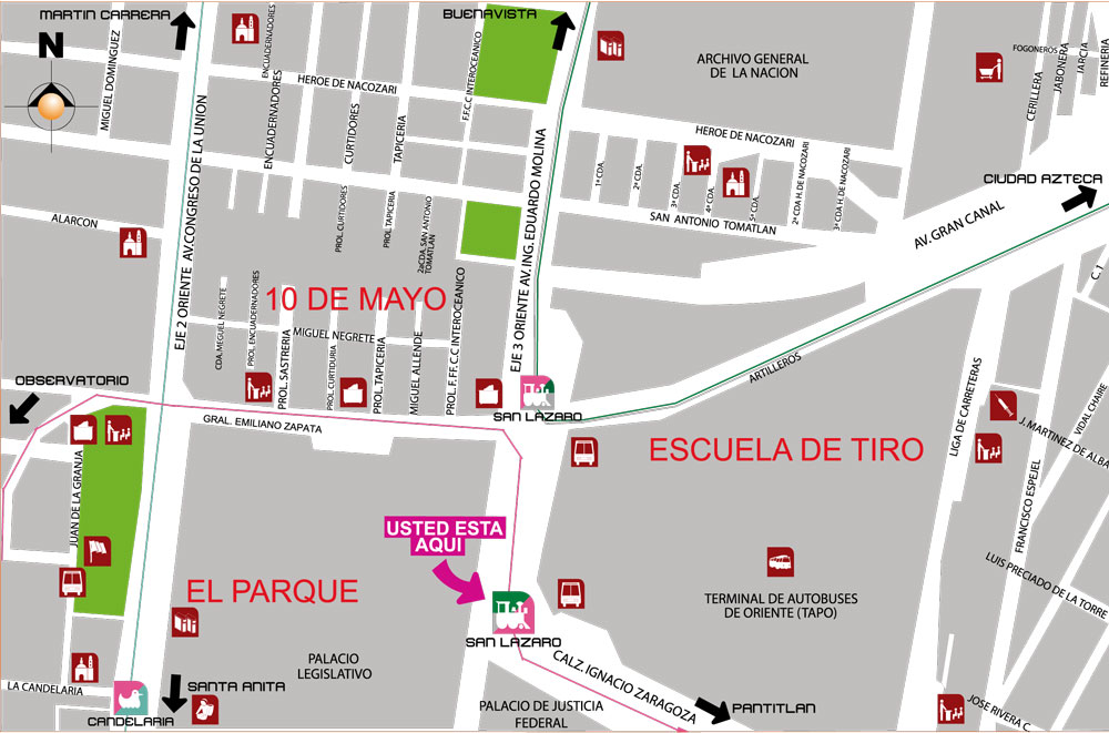 mapa de barrio sanLazaro